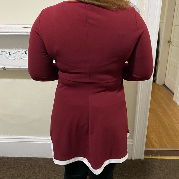 NWOT Contrast Trim Skater Dress - Picture 6 of 8